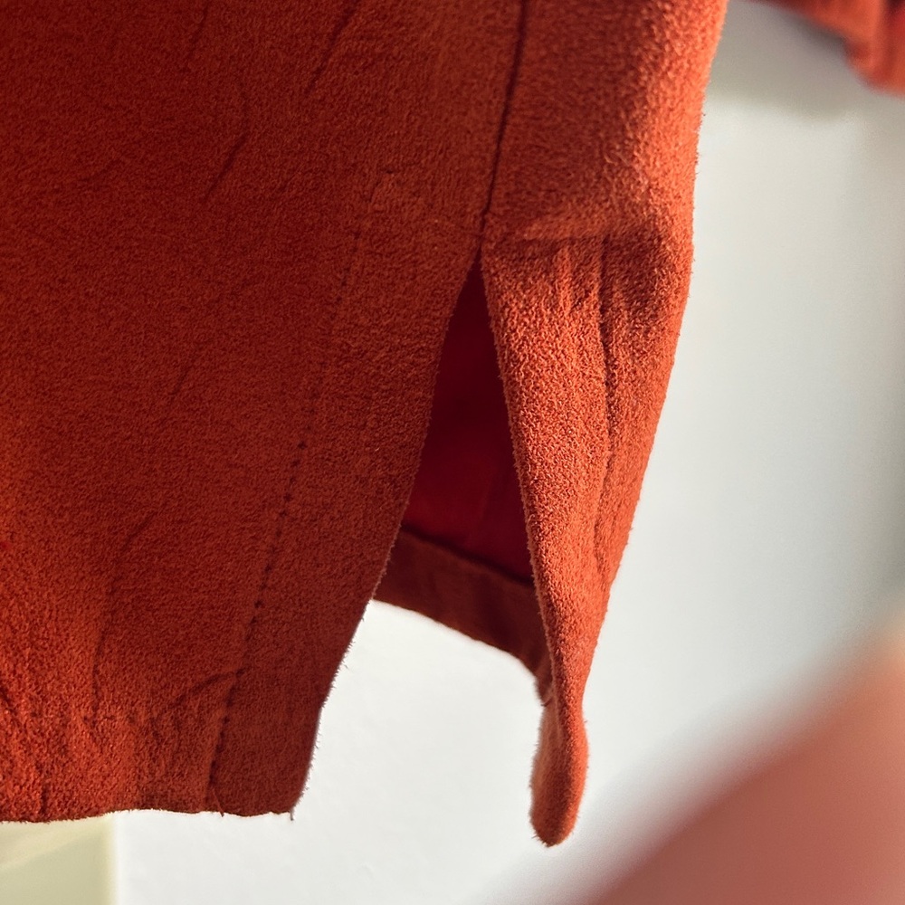 TWO Burnt orange ultra Suede Long Coat and blazer jacket. Two for one price. - Picture 7 of 12